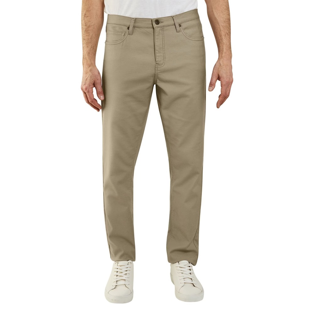 Sperry Mens 5 Pocket Stretch Terry Pant 40x30 Khaki Beige Slim Fit